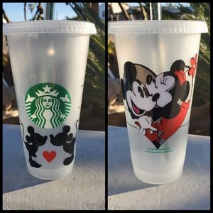 Starbucks Valentines cup Minnie and Mickey new